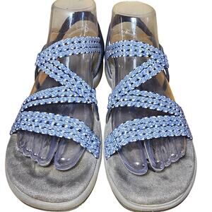 Skechers Women's Reggae Slim-Stretch Appeal-Z-Gore Slingback Sandals Size 8 EUC